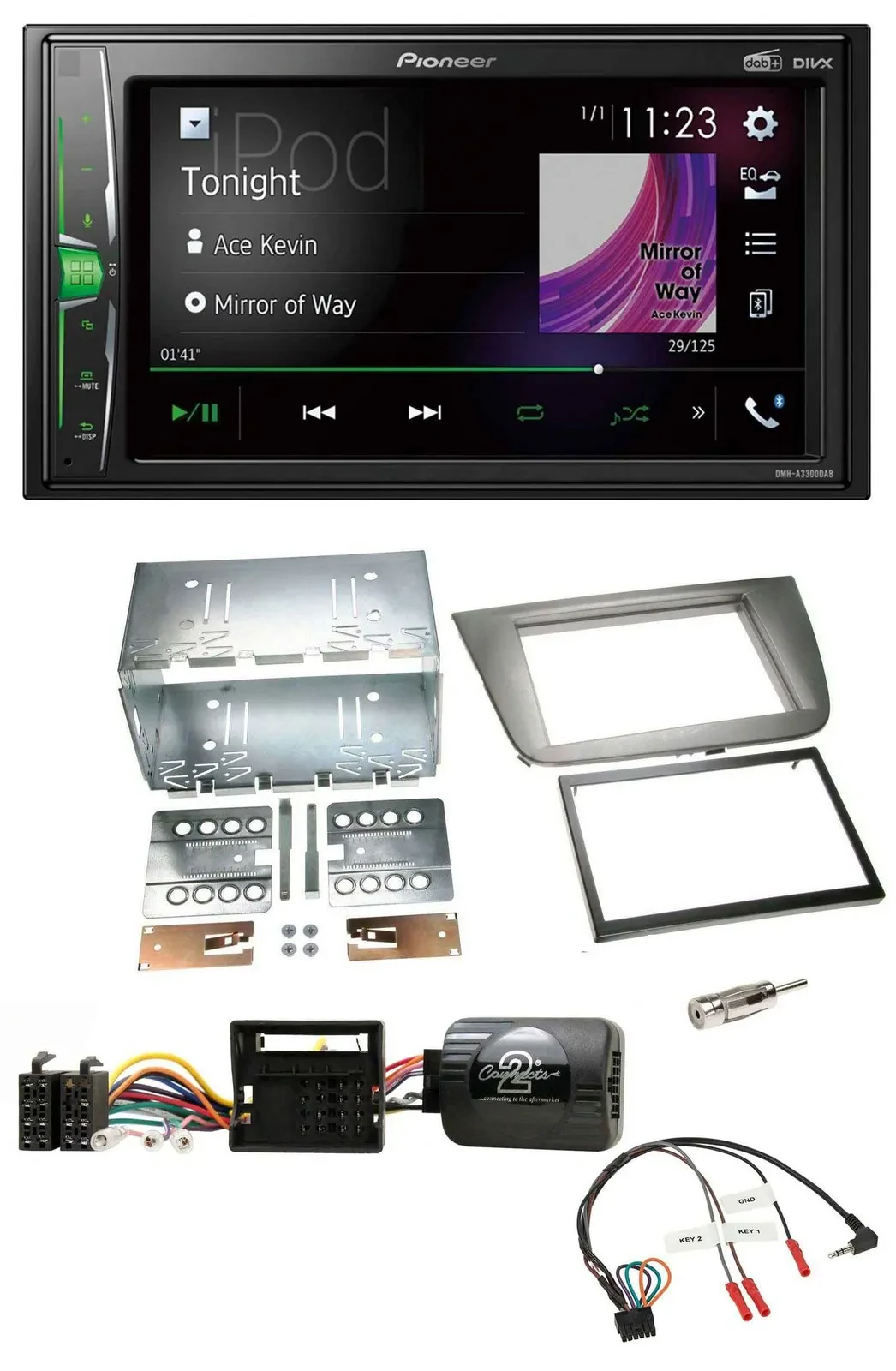 Автомагнитола Pioneer 2DIN, DAB, USB, Bluetooth для Seat Altea/Altea XL/Toledo