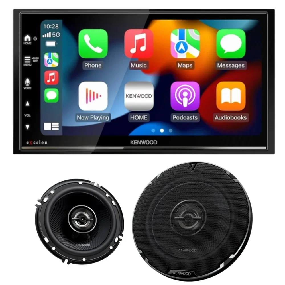 Автомагнитола Kenwood DMX809S_KFC1698RS 2 DIN, сенсорный экран 6.8", с коаксиальными динамиками 6.5" (набор)