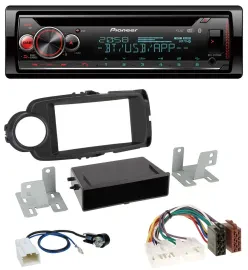 Pioneer MP3 DAB CD Bluetooth USB Autoradio für Toyota Yaris (11-14) - schwarz