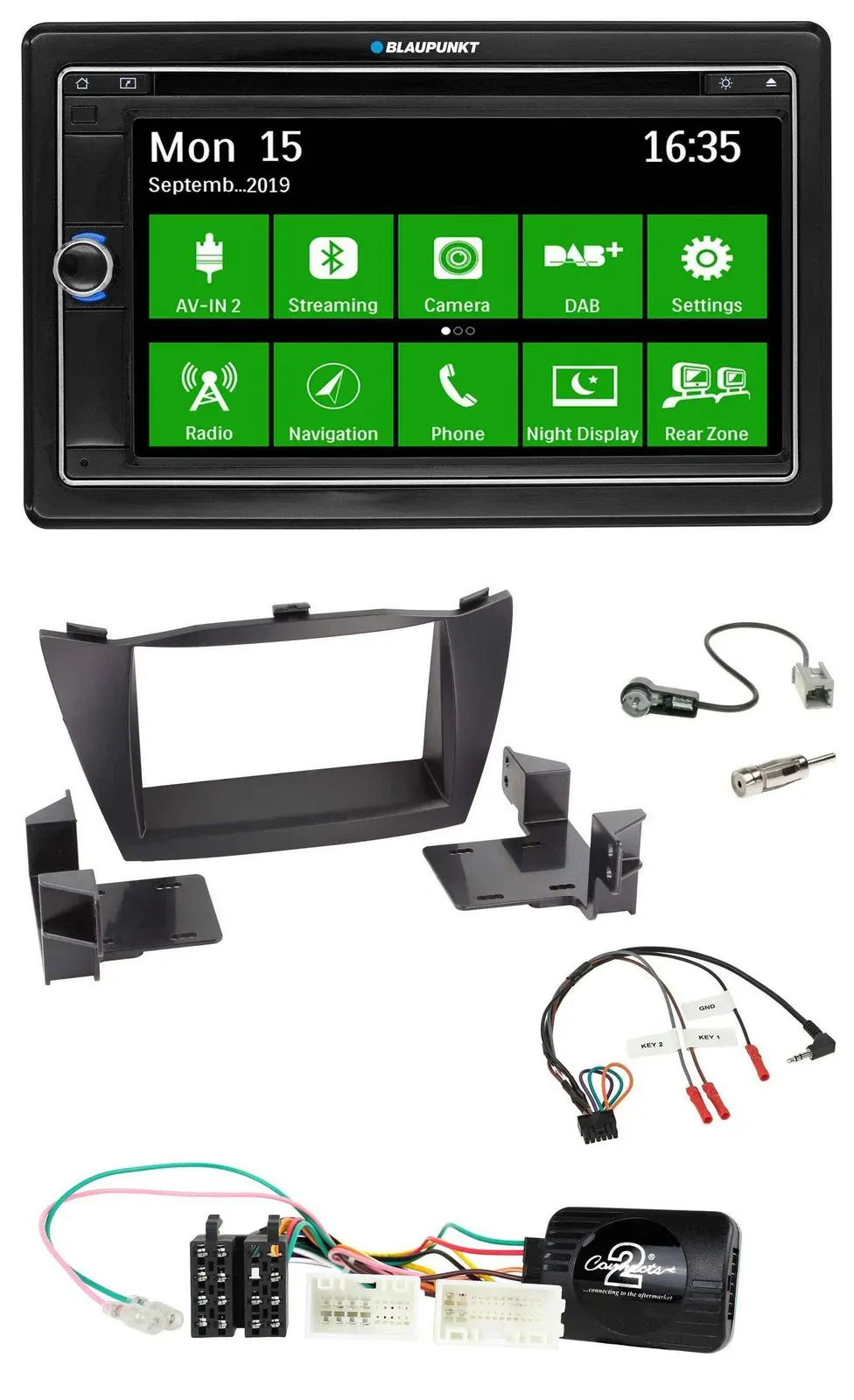 Автомагнитола для Hyundai ix35 (2010–2020) Blaupunkt 2DIN, Bluetooth, DAB, USB, навигация TMC