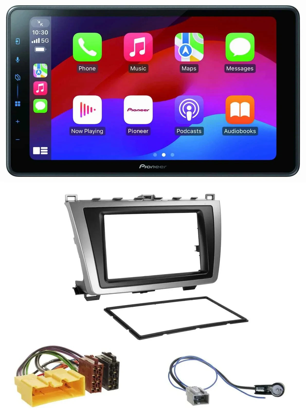 Pioneer Bluetooth 2DIN USB MP3 DAB Autoradio für Mazda 6 08-12 schwarz-silber