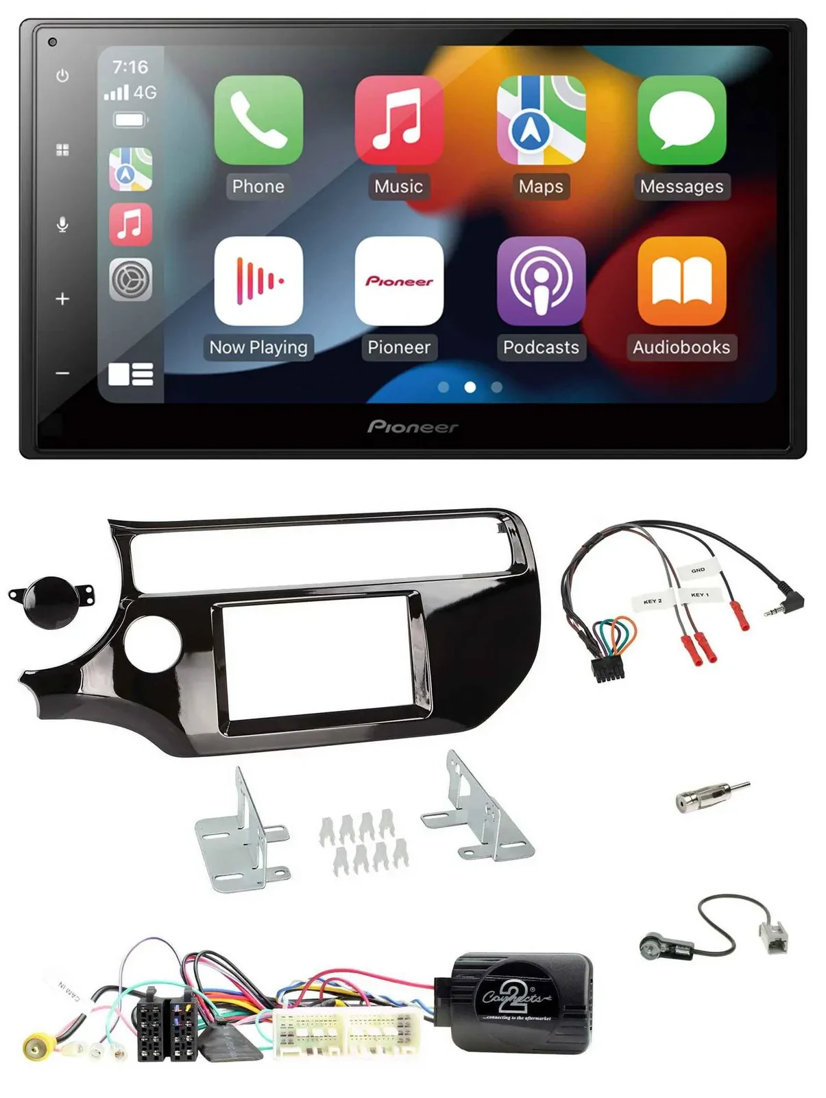 Pioneer DAB Bluetooth 2DIN USB Lenkrad Autoradio für Kia Rio UB 2017-2023 piano