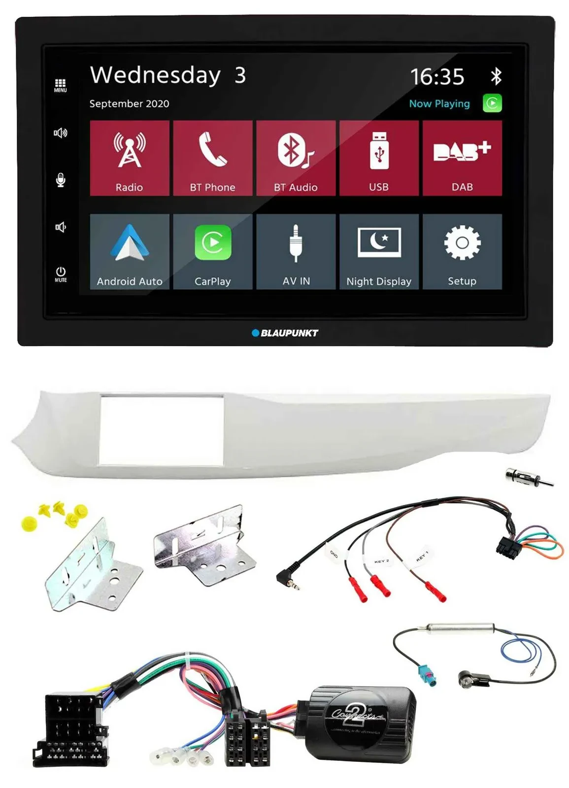 Автомагнитола Blaupunkt 2DIN, DAB, Bluetooth, USB, поддержка управления с руля, для Alfa Romeo Giulietta 2010–2014 (тип 940)