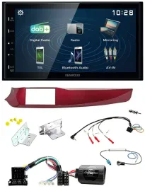 Kenwood 2DIN Bluetooth Lenkrad USB DAB Autoradio für Alfa Giulietta rot 940 2010