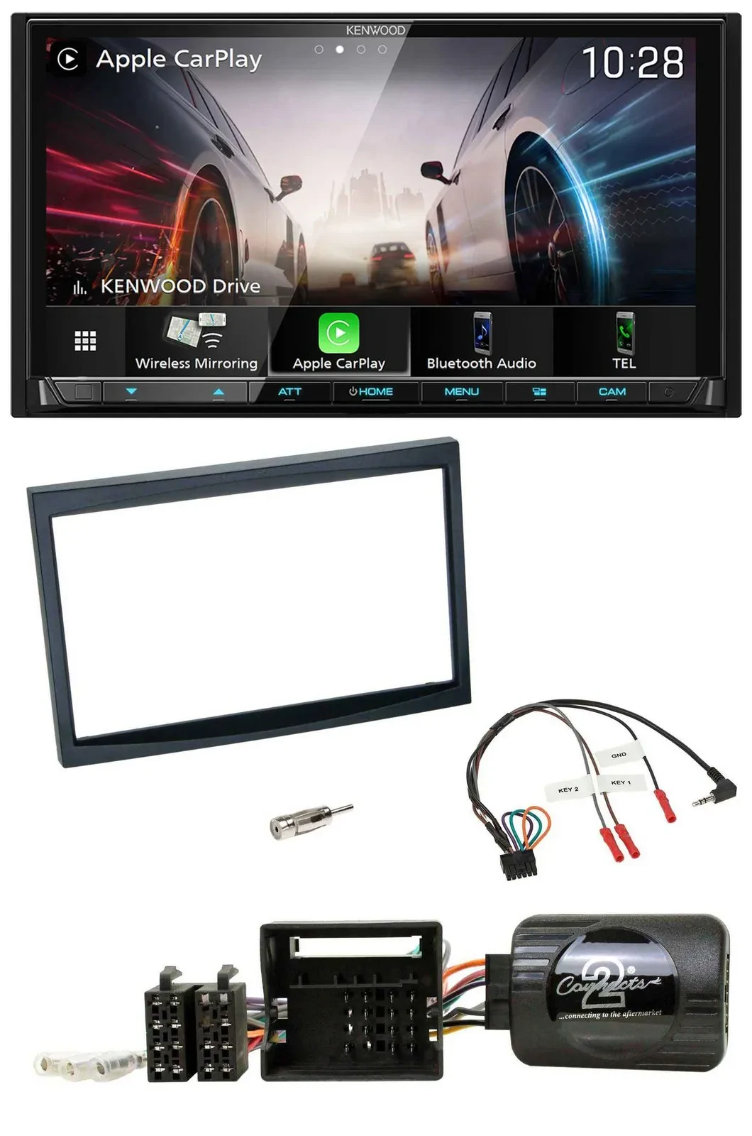 Kenwood Lenkrad 2DIN USB DAB Bluetooth Autoradio für Citroen C2 C3 Berlingo Jump