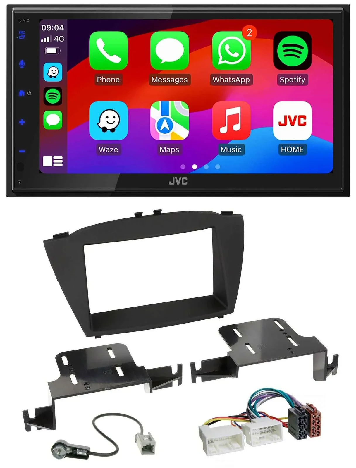 JVC Bluetooth USB MP3 2DIN DAB Autoradio für Hyundai ix35 (ab 2013)