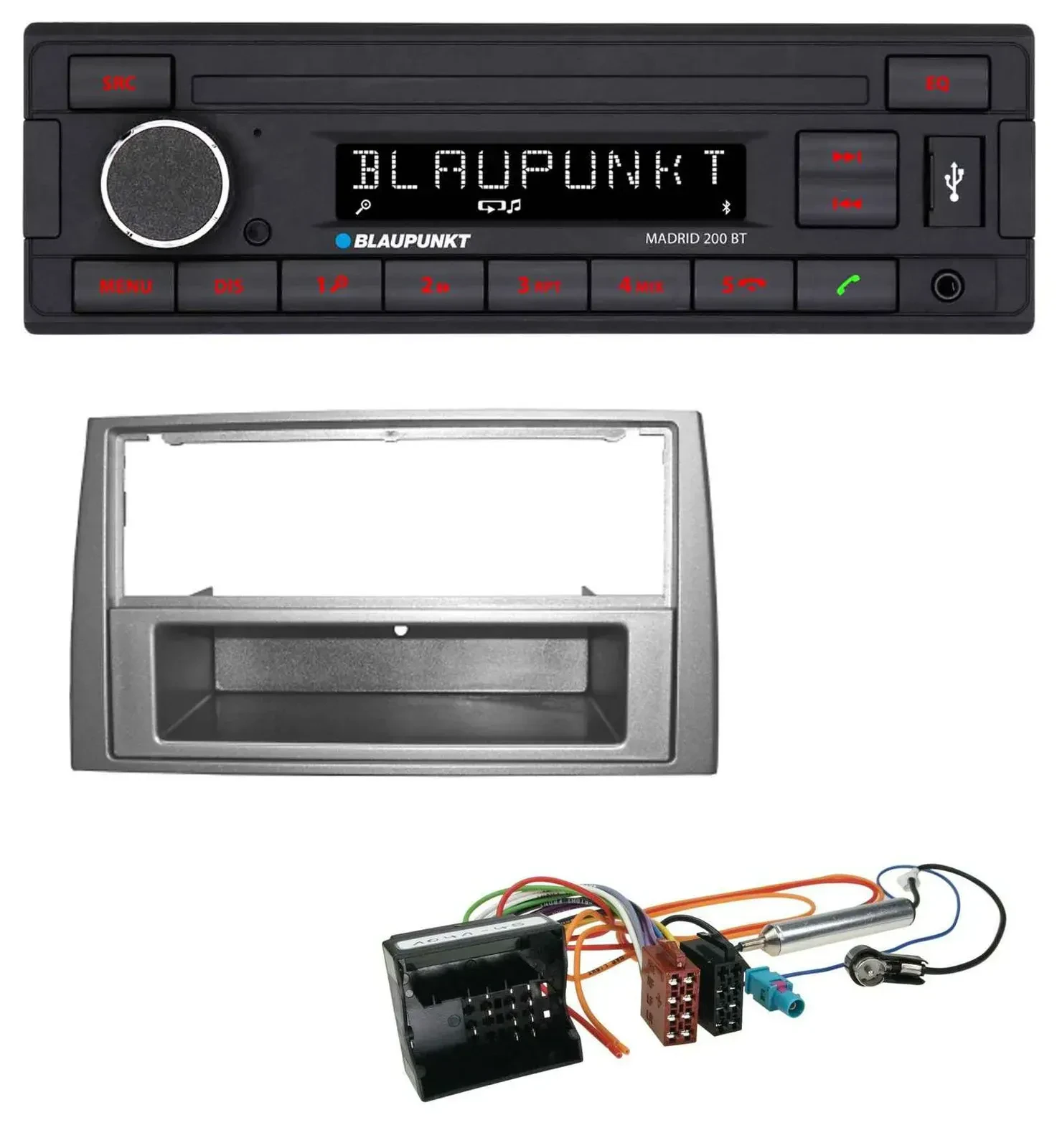 Blaupunkt USB AUX Bluetooth MP3 Autoradio für Peugeot 308 07-09 dunkelsilber
