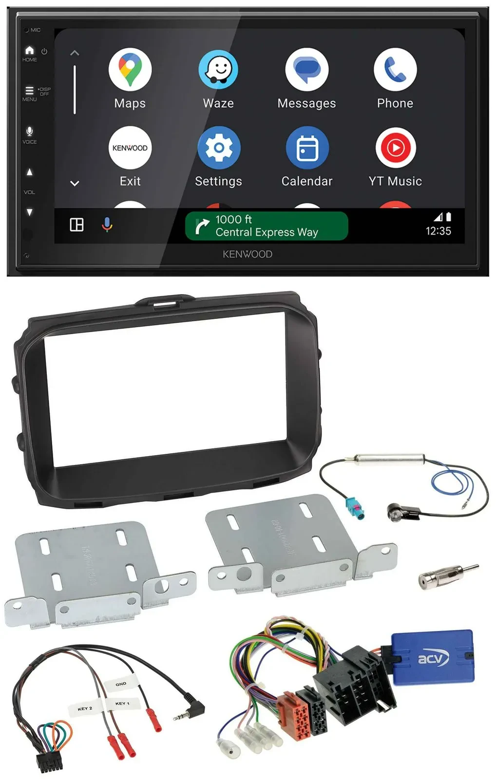 Kenwood DAB Bluetooth USB Lenkrad 2DIN Autoradio für Alfa Romeo Giulietta 2013-2