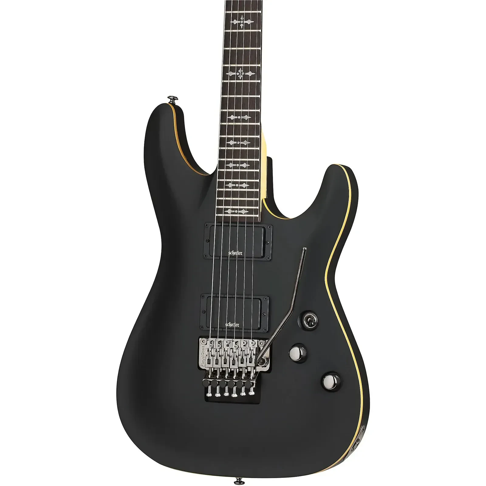 Электрогитара Schecter Demon-6 FR-S для правшей, палисандровая накладка, состаренный чёрный сатин