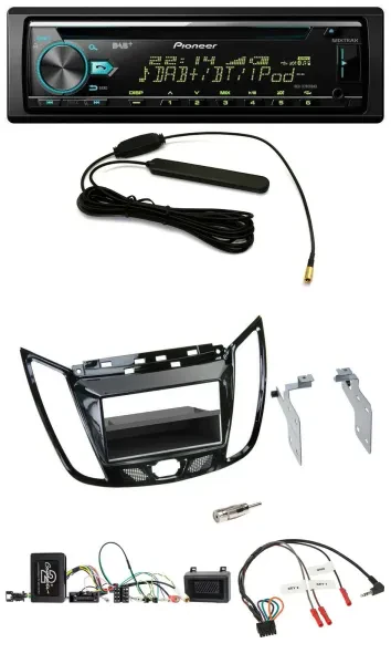 Pioneer CD MP3 Lenkrad DAB USB Autoradio für Ford C-Max Kuga Klavierlack schwarz