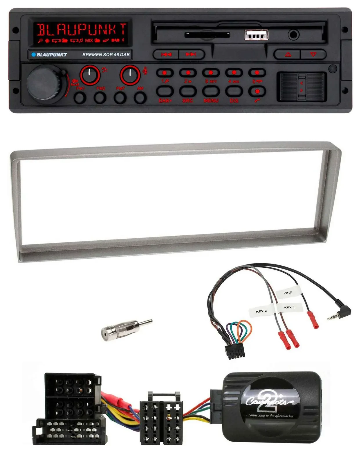 Blaupunkt SD Lenkrad USB Bluetooth DAB Autoradio für Alfa Romeo 156 ab 2003 silb