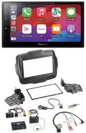 Pioneer DAB USB Lenkrad Bluetooth 2DIN Autoradio für Jeep Renegade ab 2015