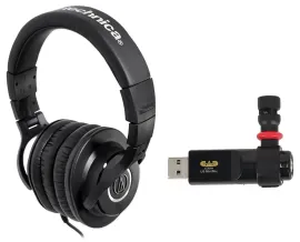 Наушники проводные студийные мониторные Audio-Technica ATH-M40x+U9 (набор) с микрофоном CAD U9