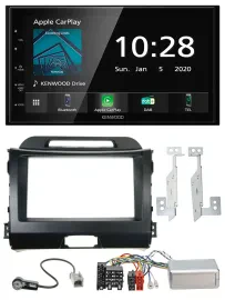 Kenwood Bluetooth Lenkrad DAB USB 2DIN Autoradio für Kia Sportage III 10-15 schw