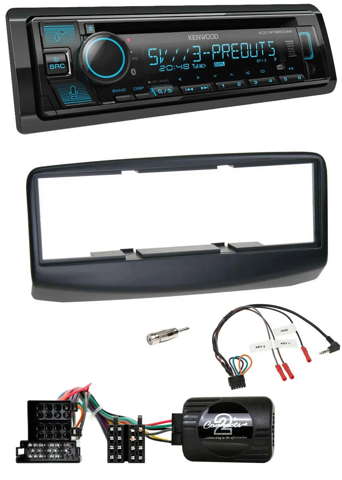 Автомагнитола для Fiat Multipla 2006–2010 Kenwood Bluetooth, CD, USB, DAB