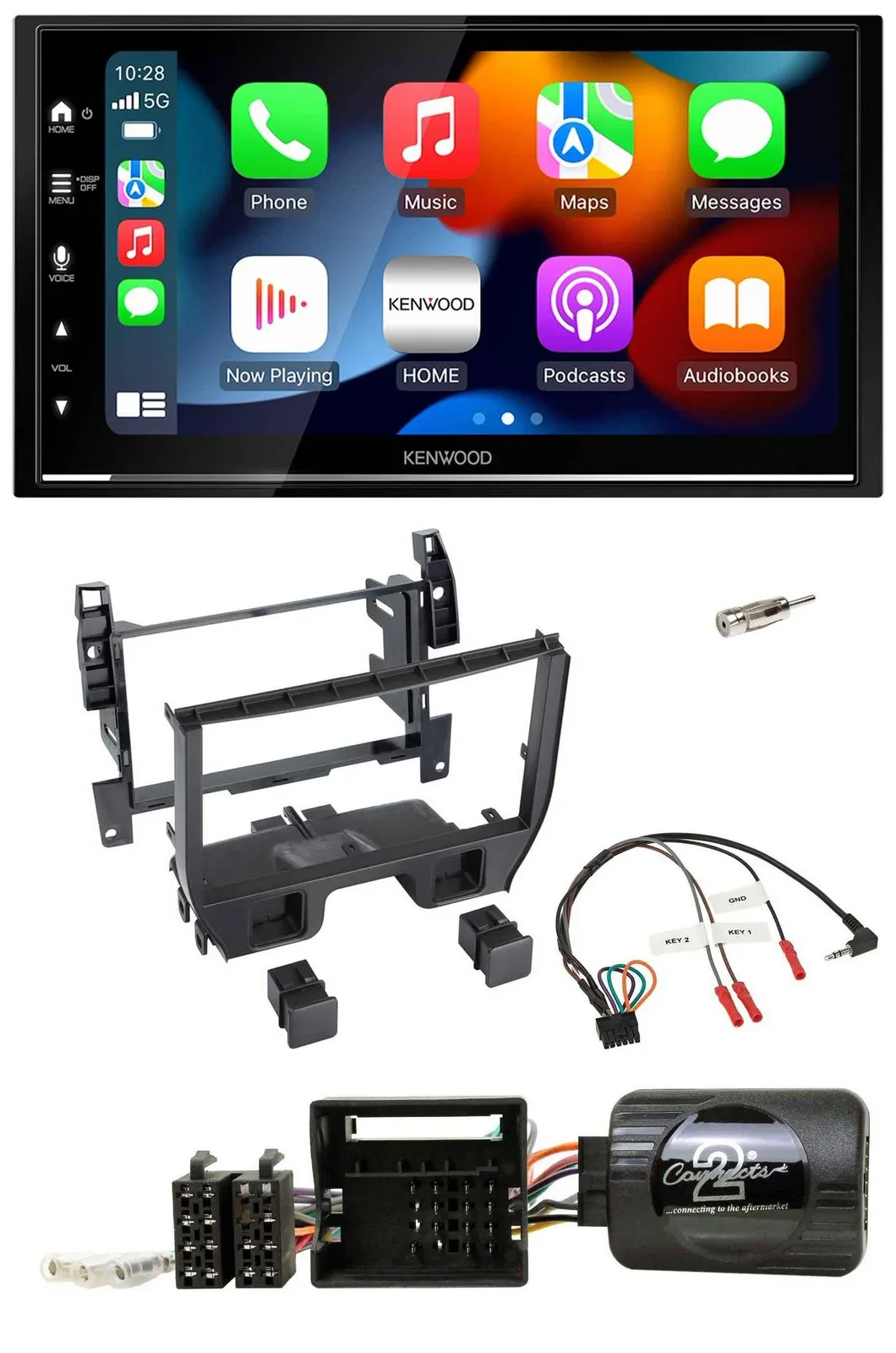 Kenwood DAB USB Bluetooth 2DIN Lenkrad Autoradio für Citroen C3 2010-2014