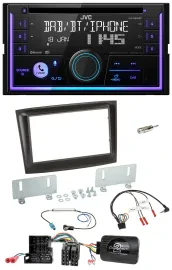 JVC Lenkrad USB 2DIN DAB Bluetooth CD Autoradio für Fiat Doblo Mini-ISO ab 2015