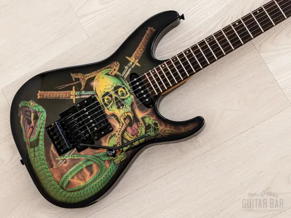 1990 ESP George Lynch Skull & Snakes Signature Model Haji, 100% Original