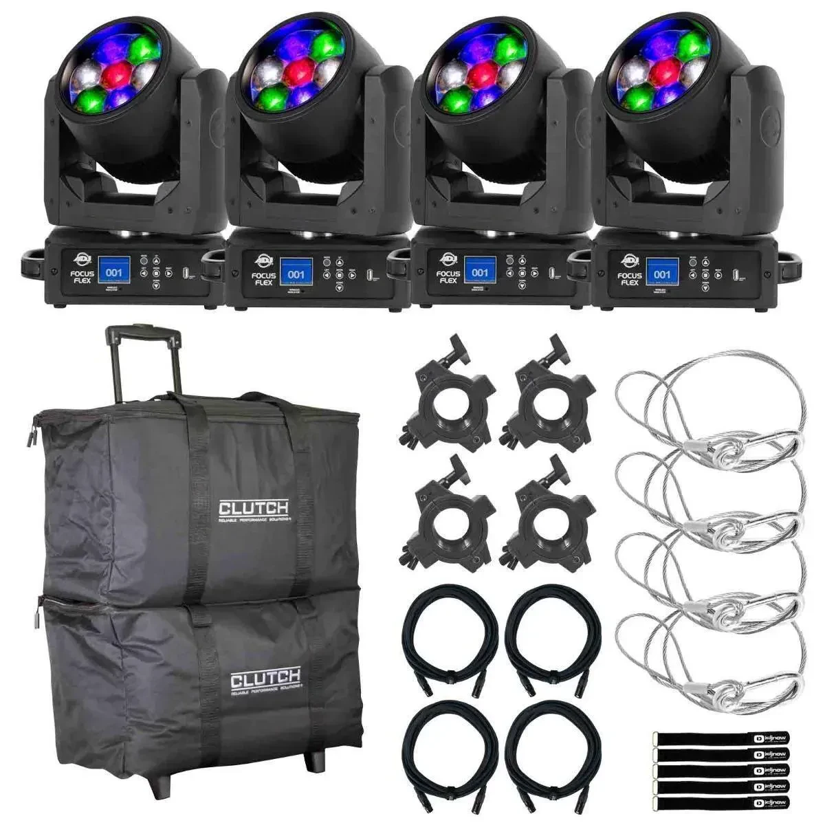 Прибор с полным движением American DJ FOCUS-FLEX с аксессуарами (4 штуки)