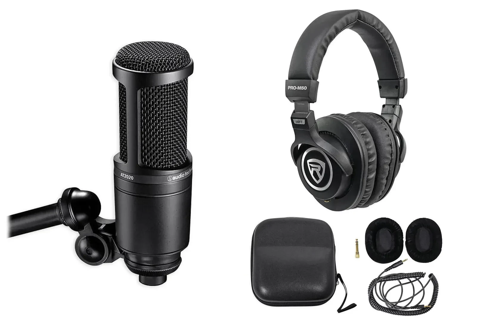Микрофон для студии Audio-Technica AT2020 кардиоидный конденсаторный (набор, с наушниками)