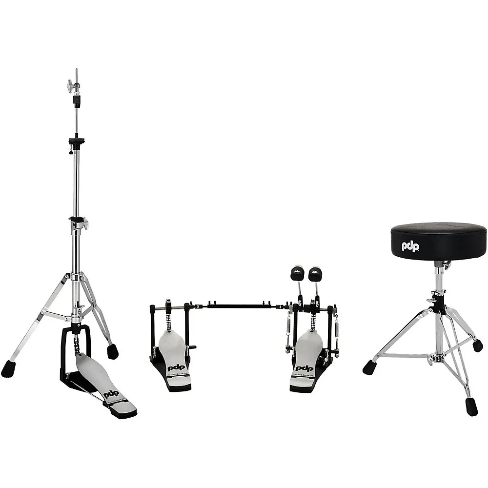 Набор стоек для ударных PDP by DW 800 Series (набор, 3 шт.) двойная педаль, стойка хай-хэта 2-leg, трон 13"