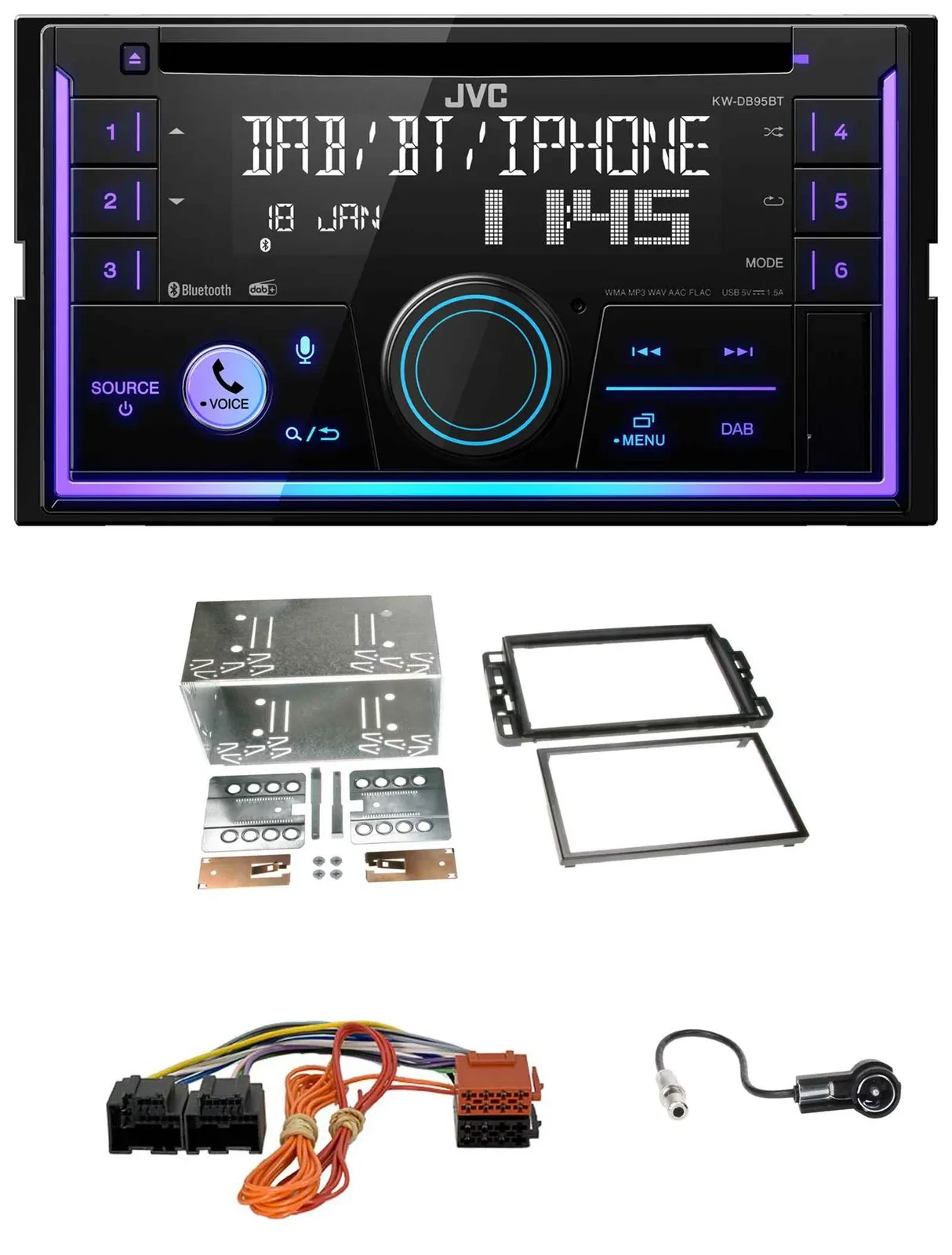 JVC MP3 USB 2DIN DAB Bluetooth CD Autoradio für Cadillac BLS (2006-2010)