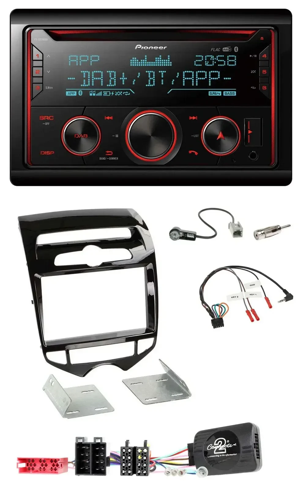 Автомагнитола для Hyundai ix20 Pioneer 2-DIN DAB Bluetooth USB CD с поддержкой кнопок на руле