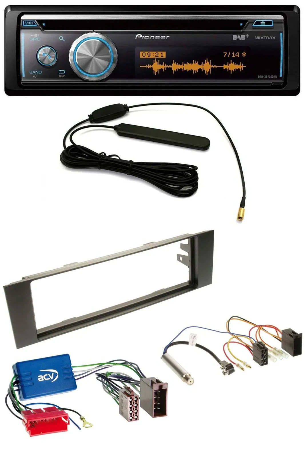 Автомагнитола Pioneer CD/USB/Bluetooth/DAB/MP3 для Audi A3 (8P, 2003–2006)