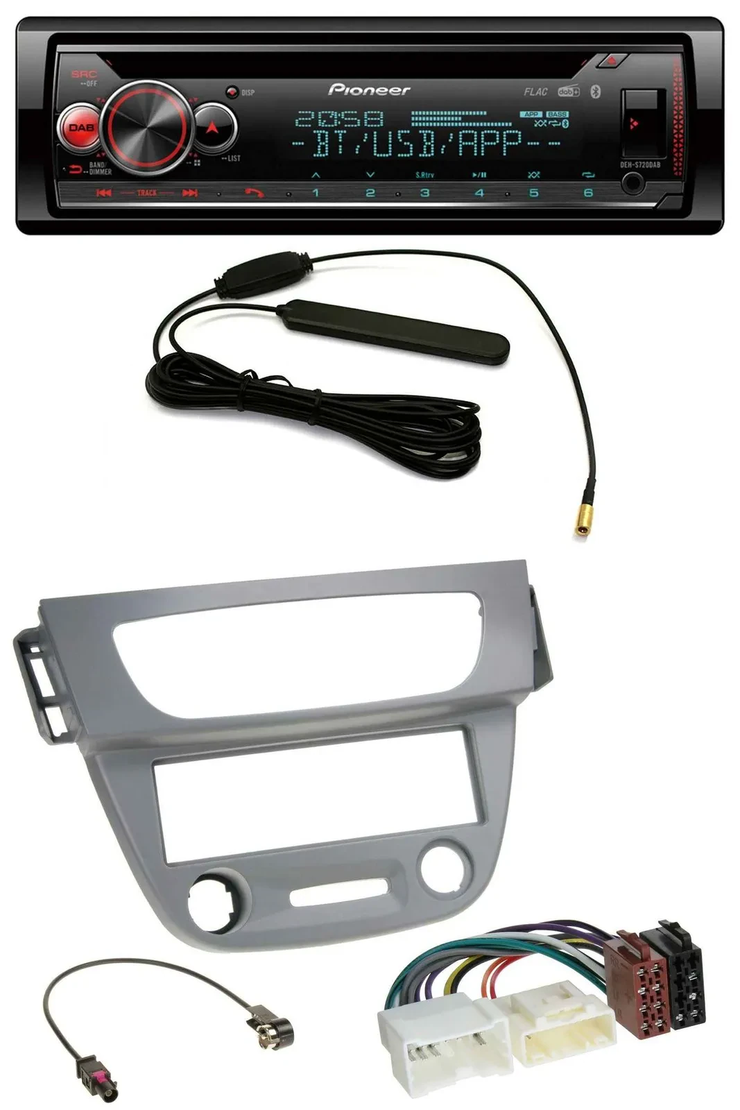 Pioneer USB DAB MP3 Bluetooth CD Autoradio für Renault Megane 3 (12-14) - grau