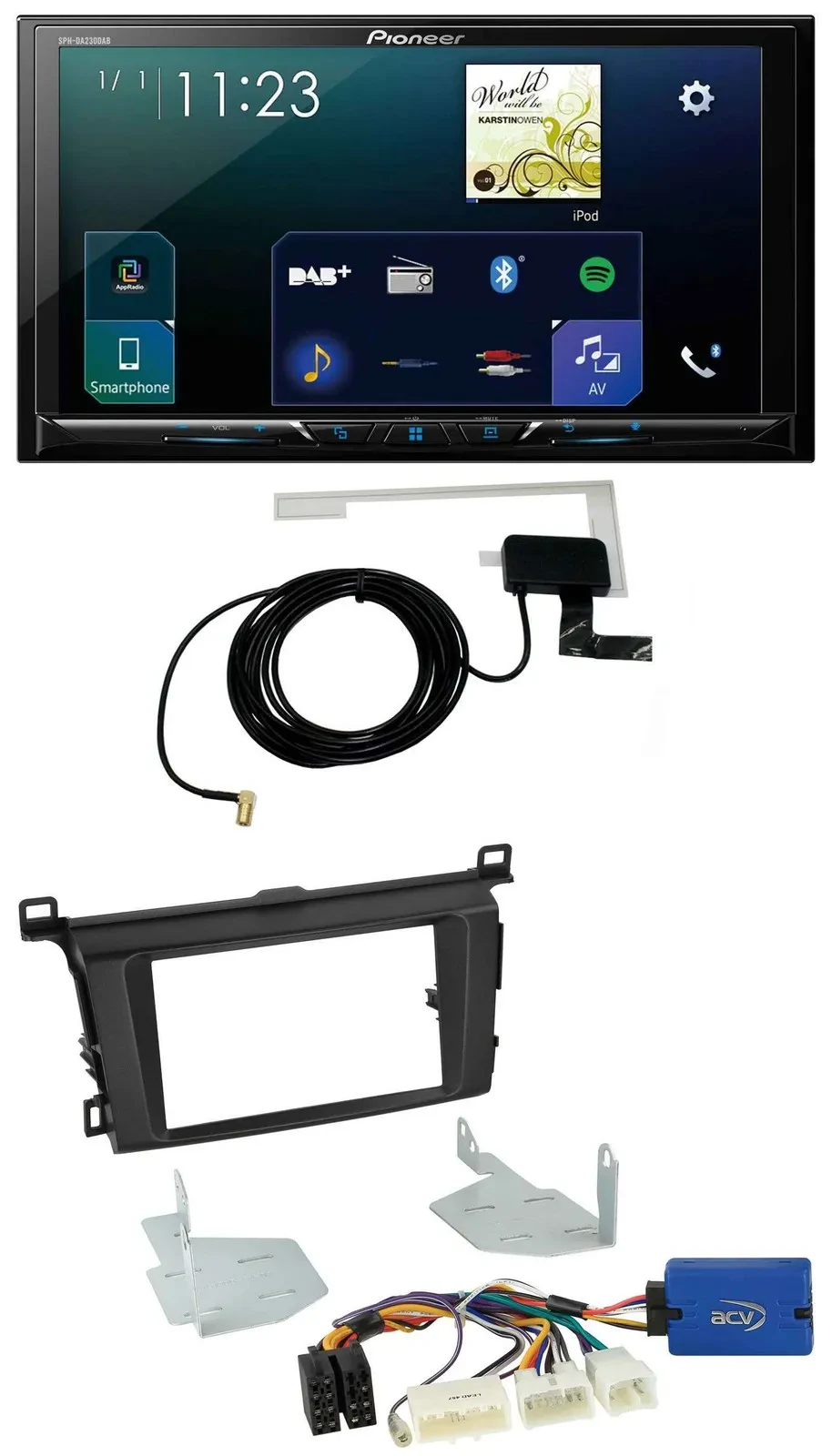 Pioneer 2DIN DAB USB MP3 Bluetooth Autoradio für Toyota RAV 4 (ab 2013)