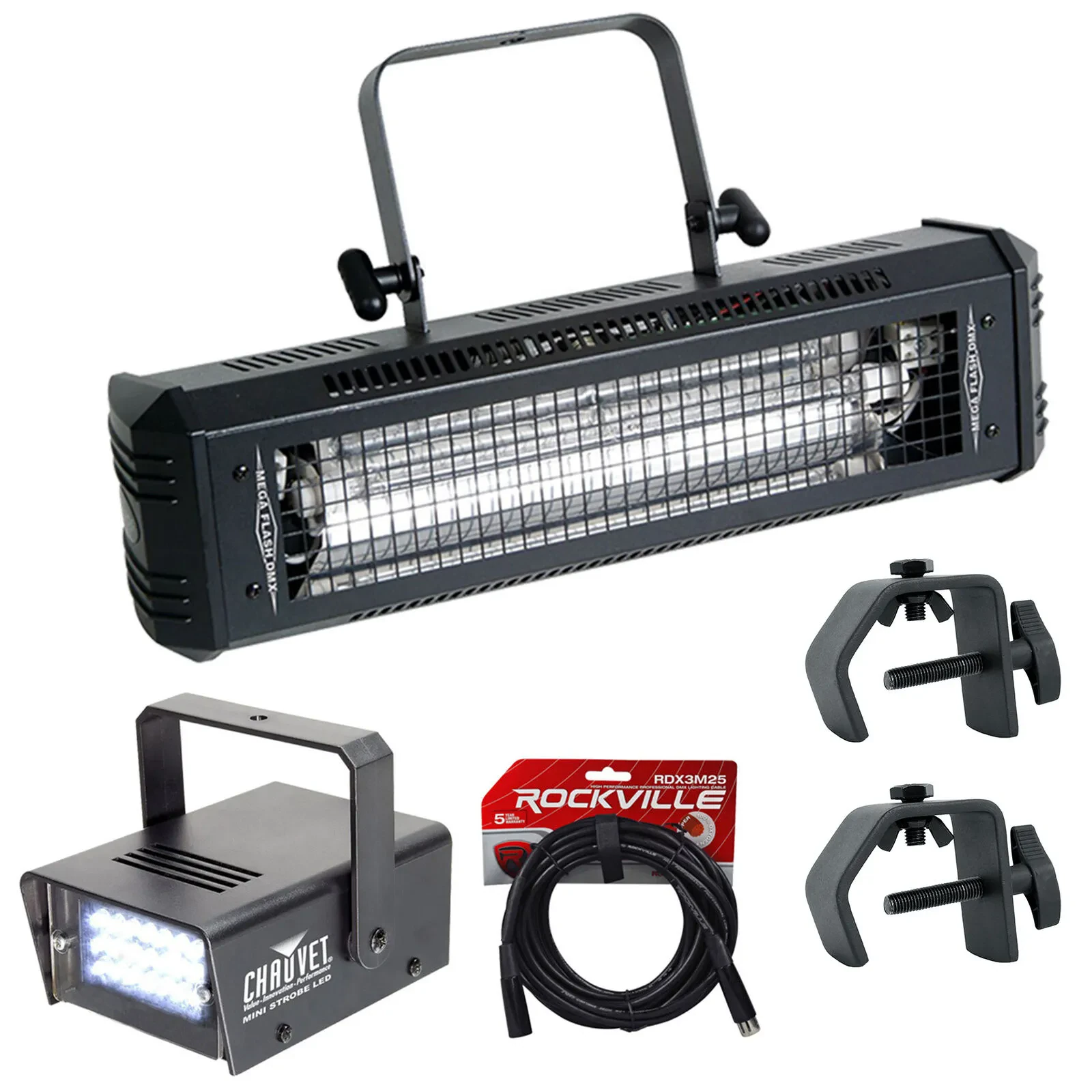 Комплект светового оборудования American DJ MEGA FLASH DMX+CLP02+RDX3M25