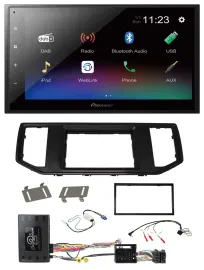 Pioneer USB Bluetooth DAB 2DIN Lenkrad Autoradio für VW Crafter MAN TGE Infoadap