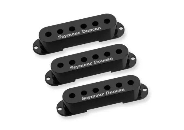 Крышка звукоснимателя Seymour Duncan Single Strat Set Black With Logo (3 штуки)