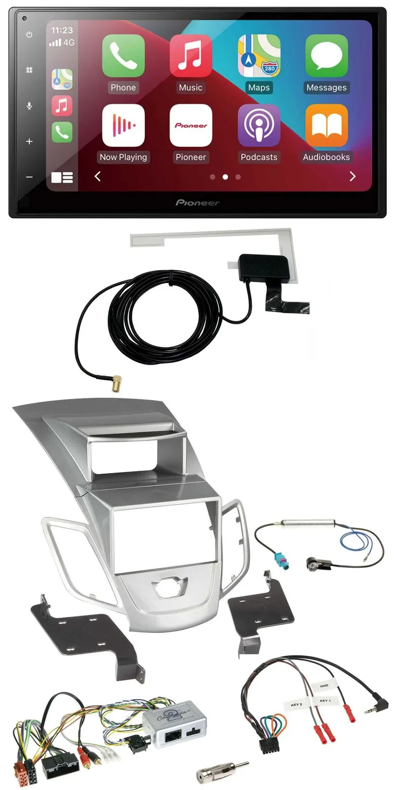 Pioneer USB Bluetooth DAB Lenkrad 2DIN Autoradio für Ford Fiesta 2010-17 Display