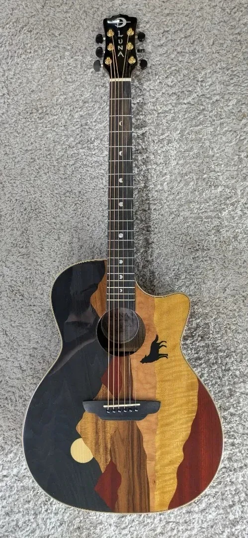 Luna Guitars Vista Wolf Koa Body Acoustic Electric Guitar w/Case