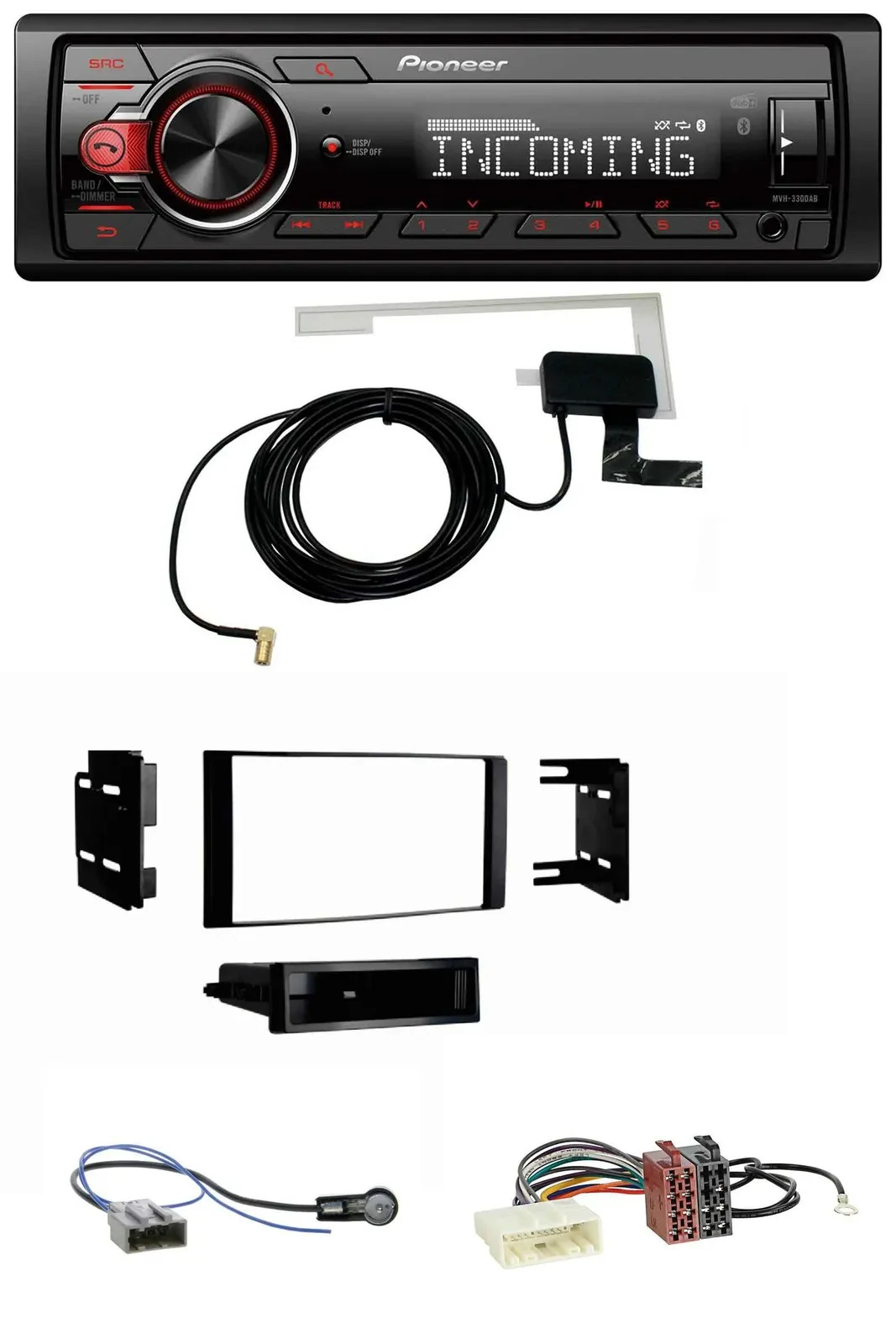 Автомагнитола Pioneer USB/MP3/DAB/Bluetooth для Nissan Micra (2013–2017), черный матовый