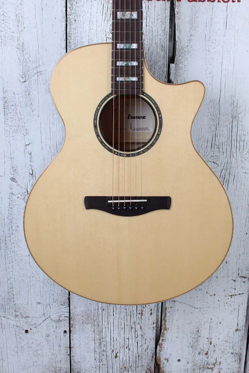 Ibanez AE390 Acoustic Electric Guitar Solid Spruce Top Natural High Gloss