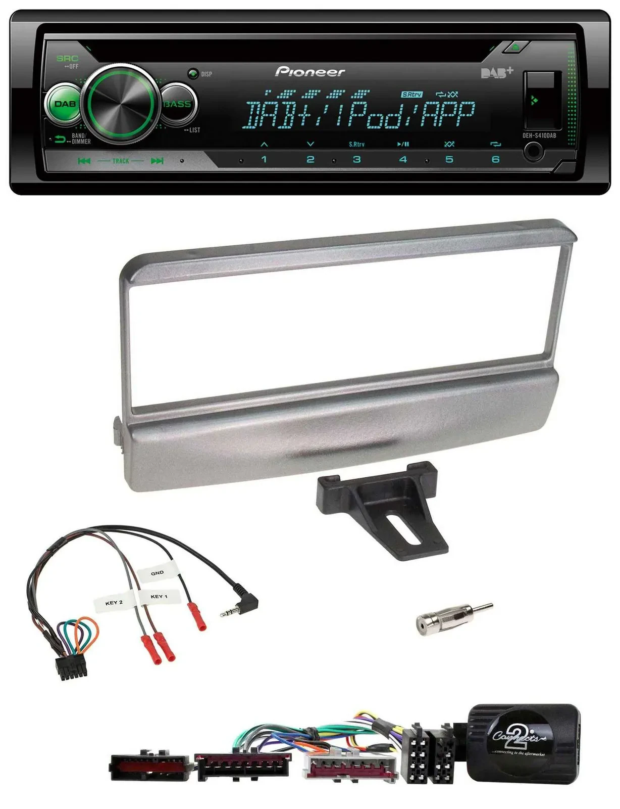 Автомагнитола Pioneer CD/USB MP3 DAB для Ford Mondeo (2000–2002), серебристый