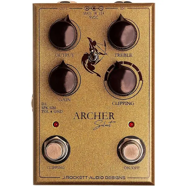 Педаль эффектов для электрогитары Rockett Pedals Archer Select Boost/Overdrive Effects Pedal Gold