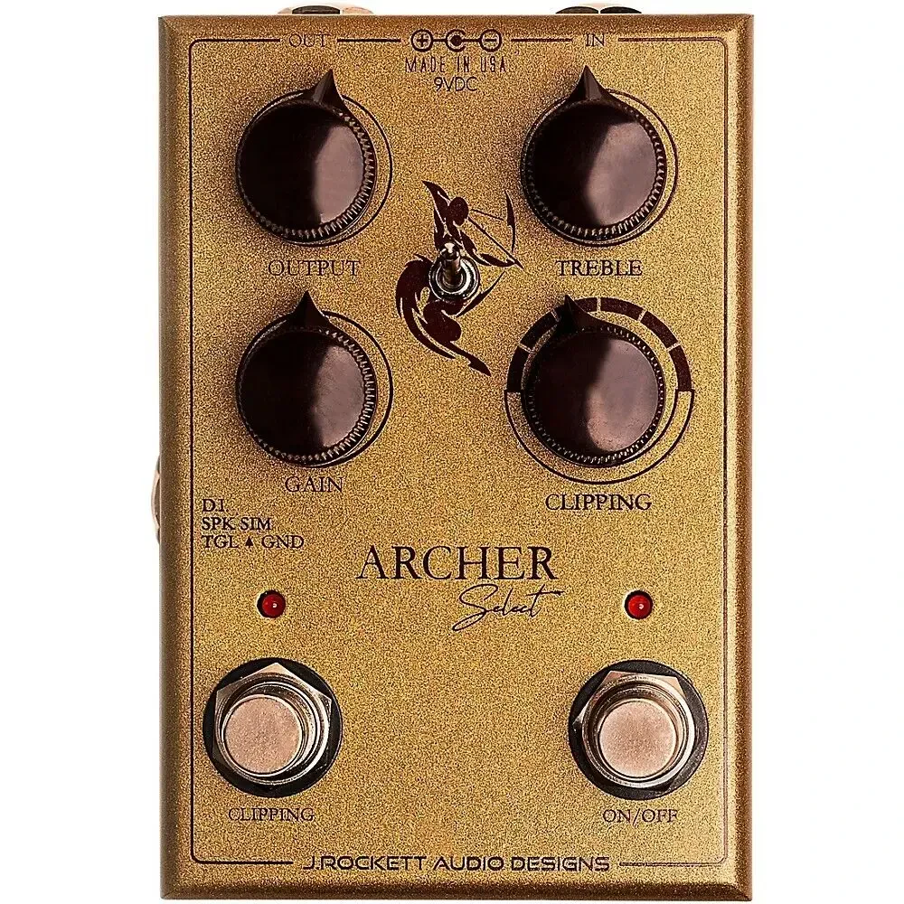Педаль эффектов для электрогитары Rockett Pedals Archer Select Boost/Overdrive Effects Pedal Gold