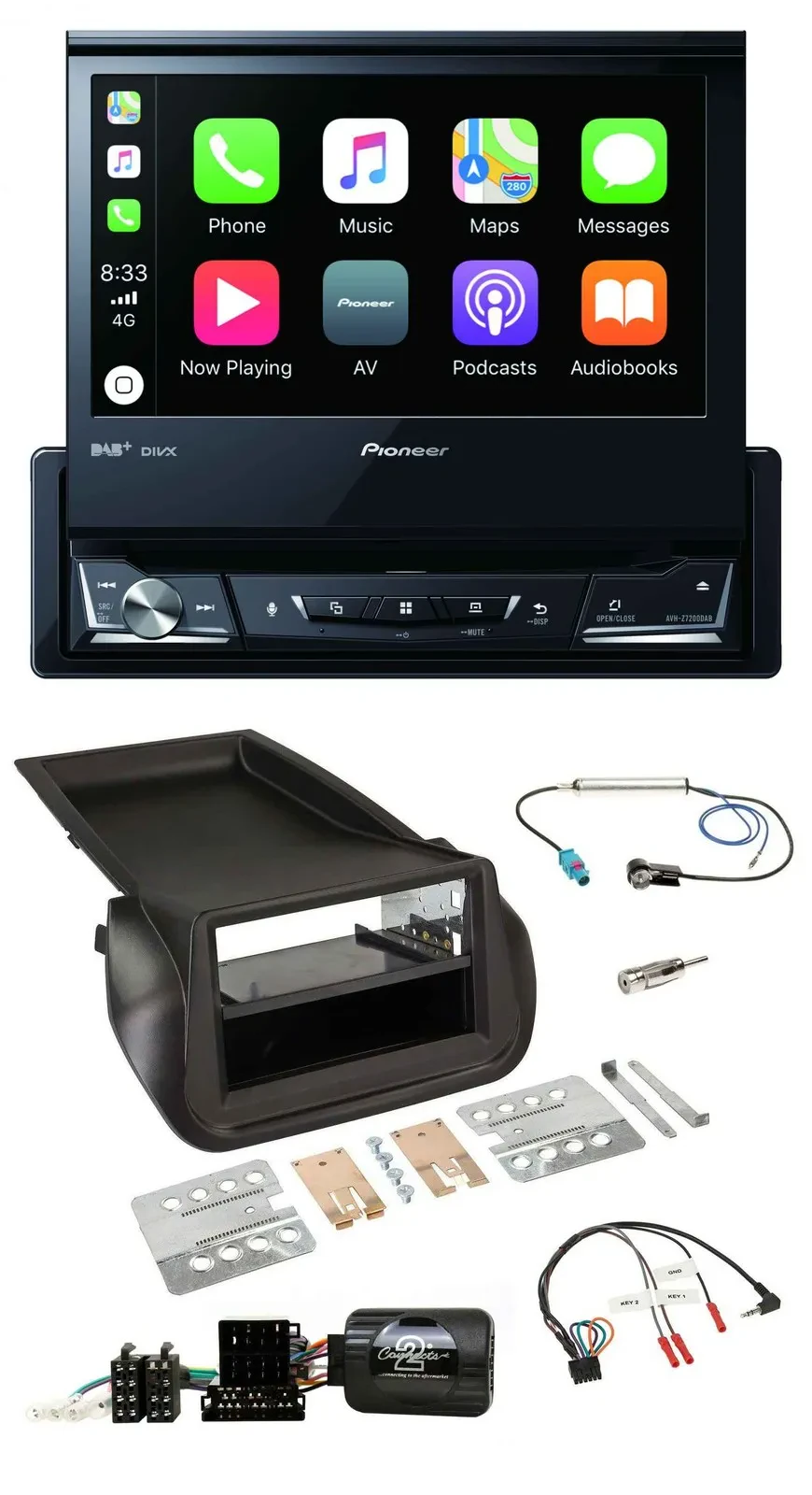 Pioneer DVD Bluetooth DAB USB Lenkrad Autoradio für Citroen Nemo Peugeot Bipper