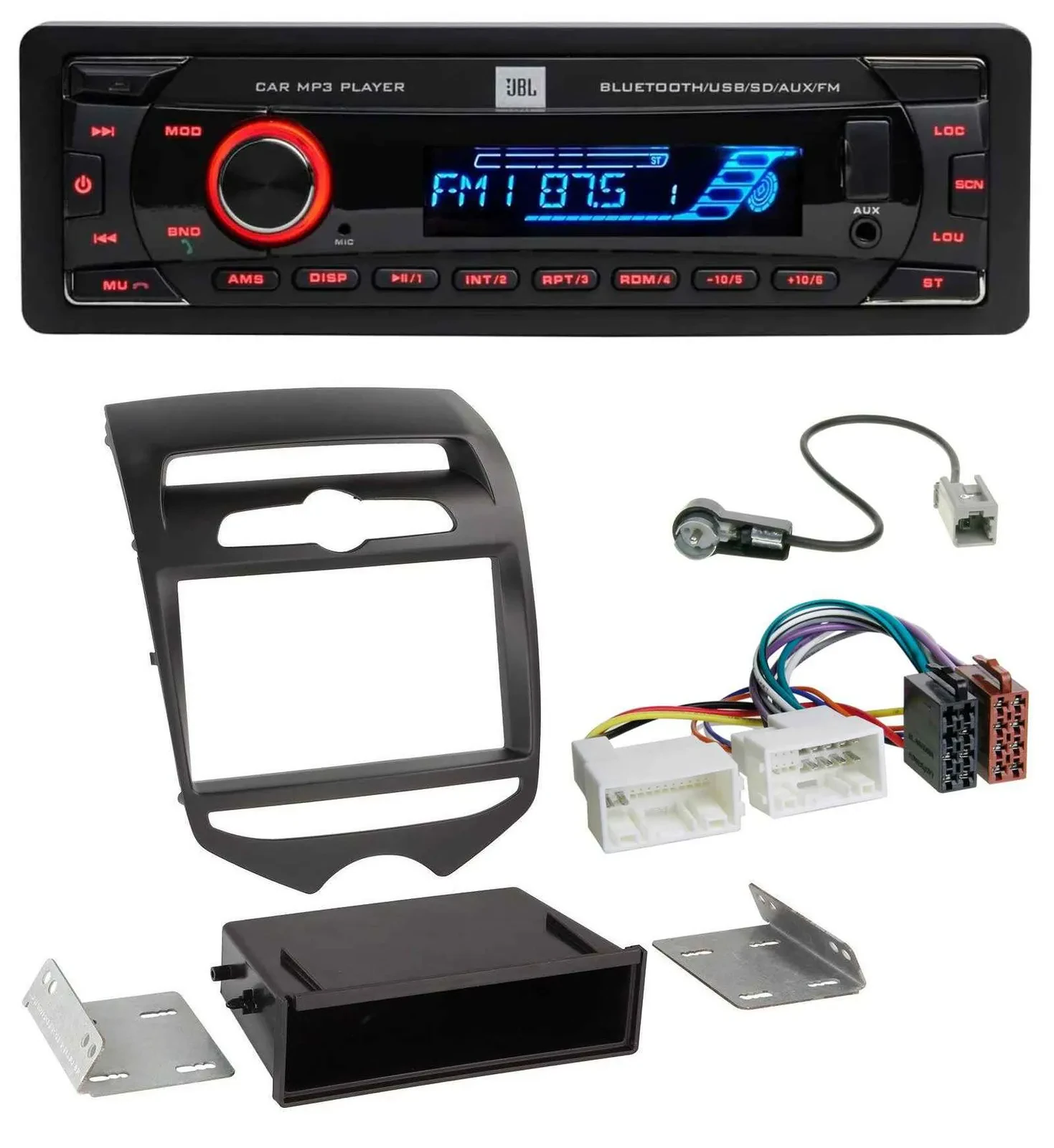 JBL AUX MP3 USB Bluetooth SD Autoradio für Hyundai ix20 (ab 10) man. Klima