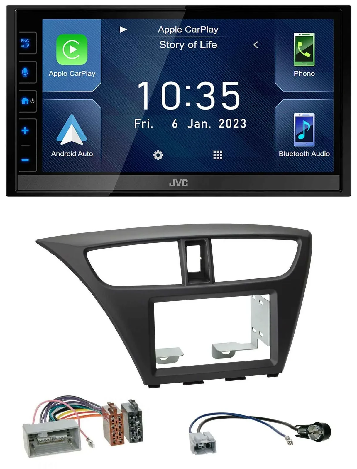 JVC DAB Bluetooth MP3 USB 2DIN Autoradio für Honda Civic Hatchback ab 12