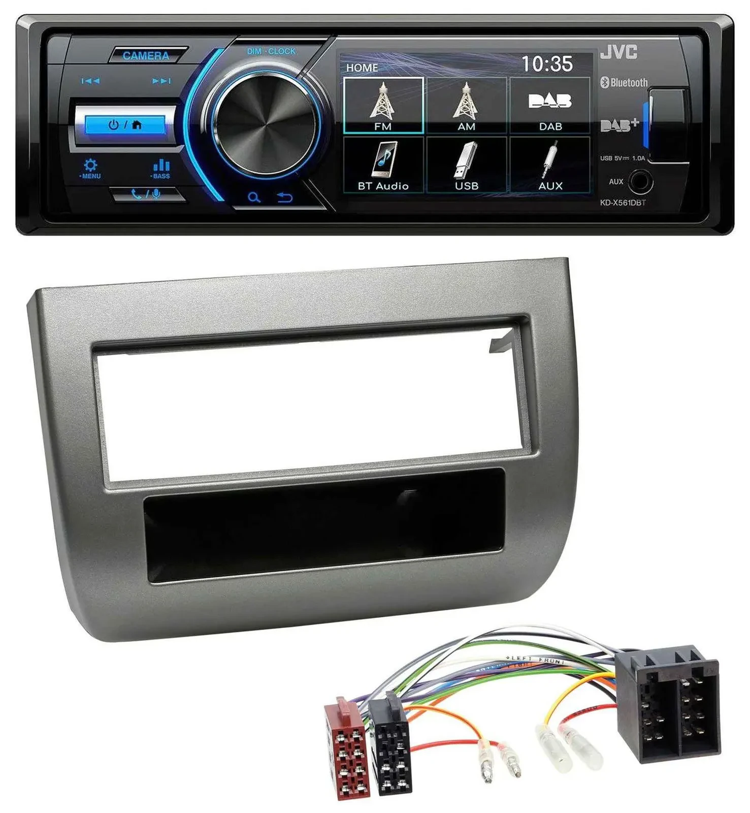 JVC Bluetooth MP3 USB DAB Autoradio für Lancia Y (843 03-11) anthrazit