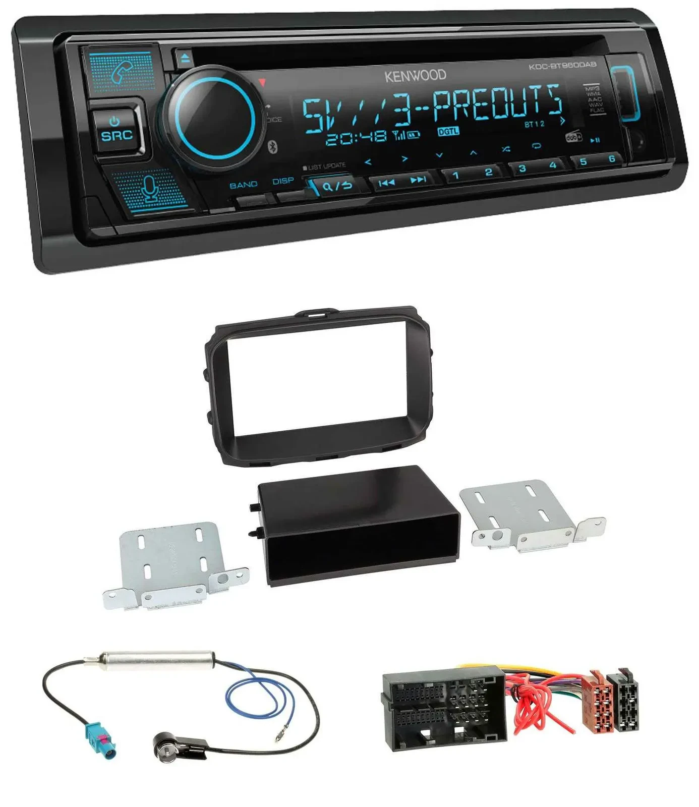 Kenwood Bluetooth USB CD MP3 DAB Autoradio für Alfa Romeo Giulietta 940 Facelift