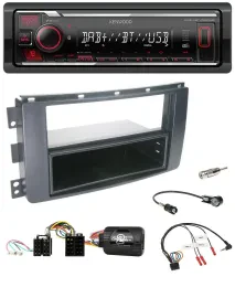 Kenwood Lenkrad Bluetooth USB DAB Autoradio für Smart ForFour 2004-2006 schwarz