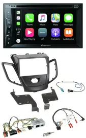 Pioneer Lenkrad USB DVD Bluetooth DAB 2DIN Autoradio für Ford Fiesta 10-17 schwa