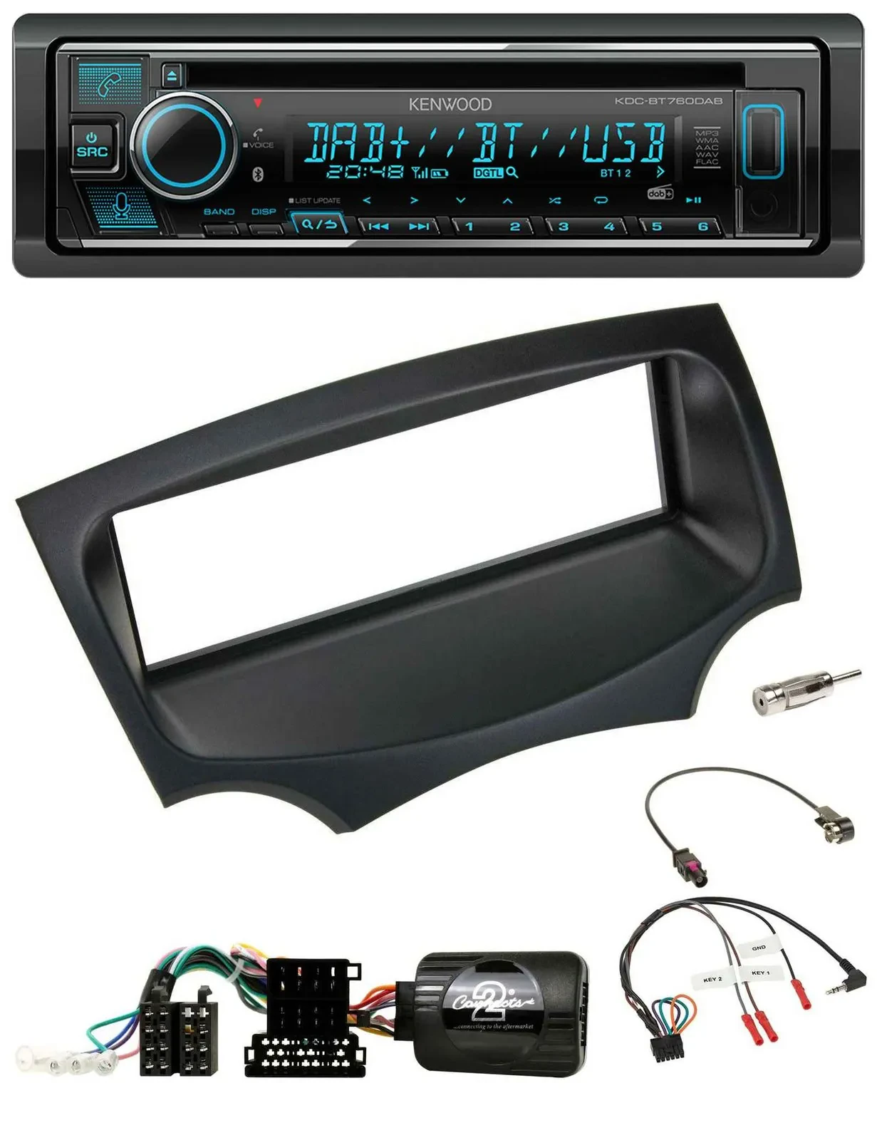 Kenwood Lenkrad Bluetooth DAB USB CD Autoradio für Ford Ka RU8 2008-2017