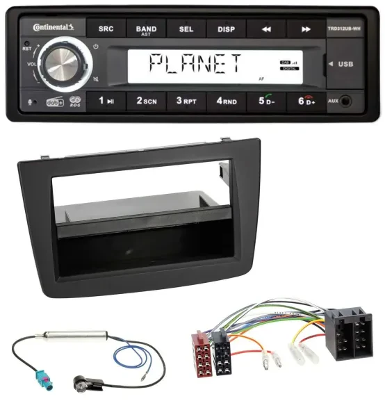 Continental USB 1DIN AUX DAB MP3 Autoradio für Alfa Romeo Mito 955 08-14 ISO sch