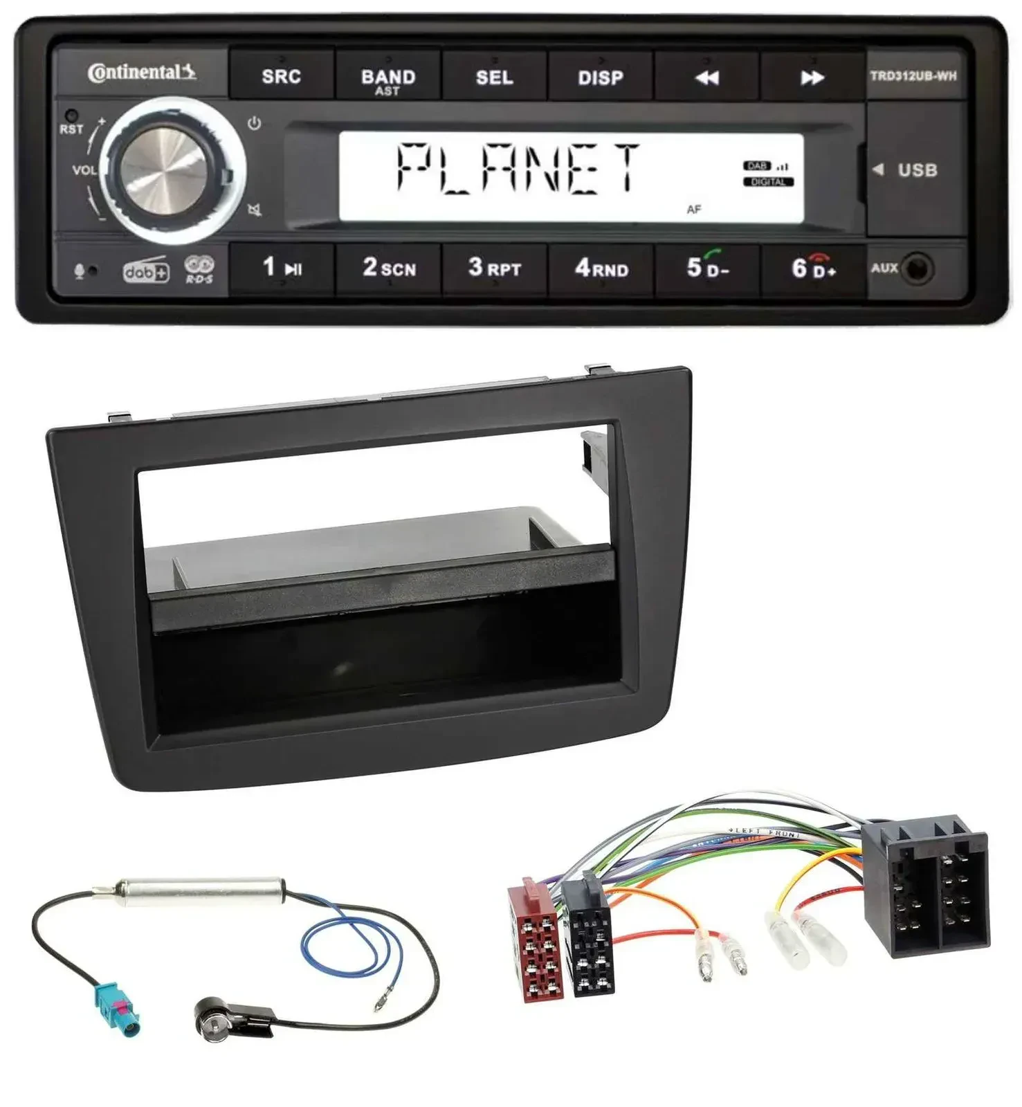 Автомагнитола Continental 1-DIN USB AUX DAB MP3 для Alfa Romeo Mito 955 (2008–2014), ISO